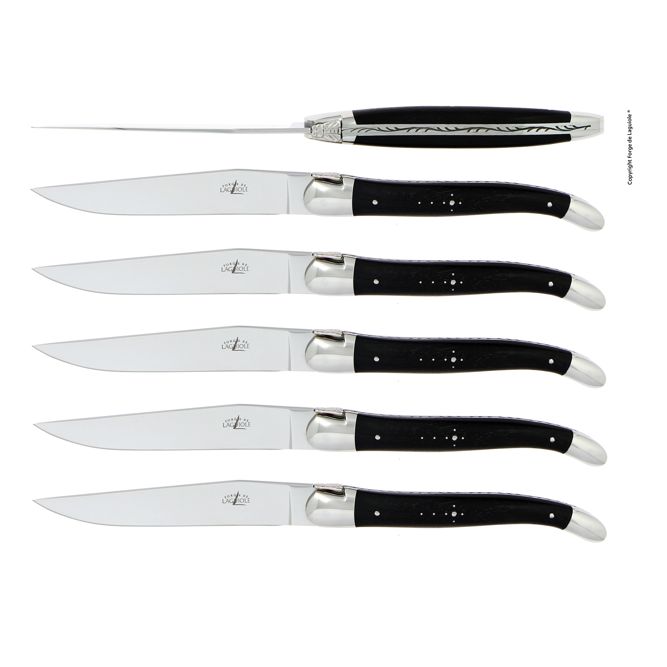 Tafelmesser mit Griff aus Ebenholz - 6er-Set