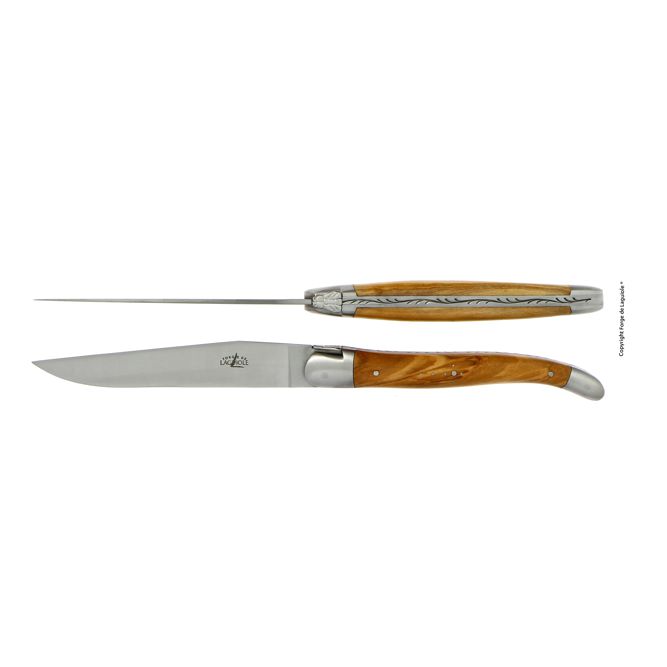 Tafelmesser mit Griff aus Olivenholz - 2er-Set Tafelmesser mit Griff aus Olivenholz - 2er-Set