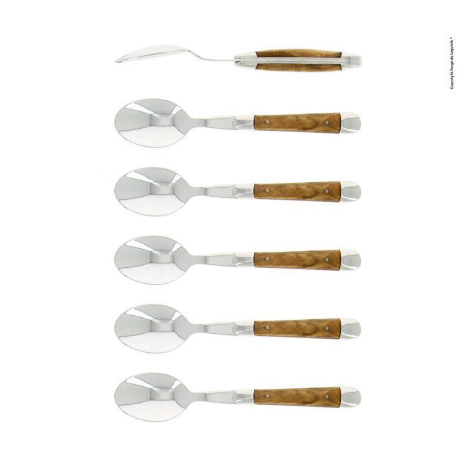 Kaffeelöffel mit Griff aus Olivenholz - 6er-Set Kaffeelöffel mit Griff aus Olivenholz - 6er-Set