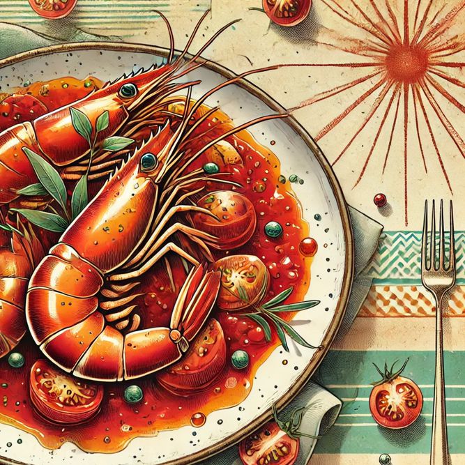 Scampi-Tomaten Fricassée à la provençale