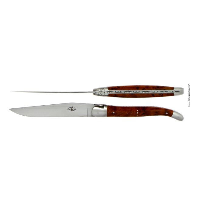 Tafelmesser mit Griff aus Thuja - 2er-Set Tafelmesser mit Griff aus Thuja - 2er-Set