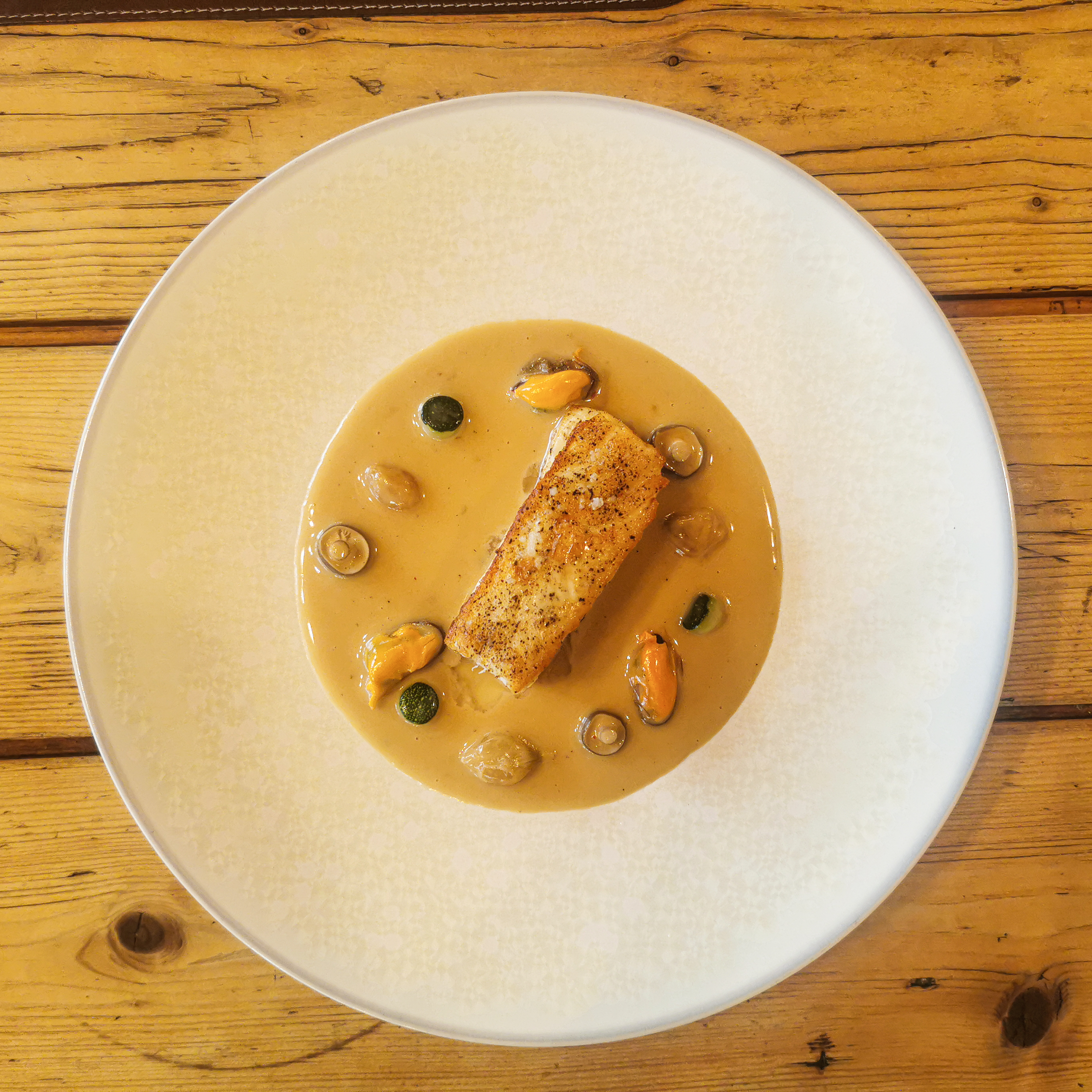 Steinbutt mit Sauce Normande