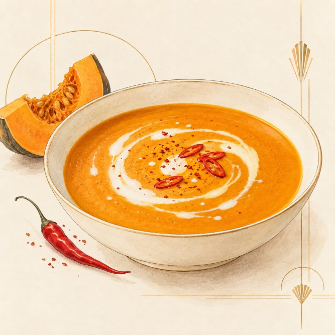 Kürbis-Kokos Suppe